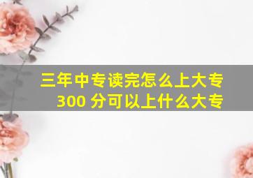 三年中专读完怎么上大专300 分可以上什么大专